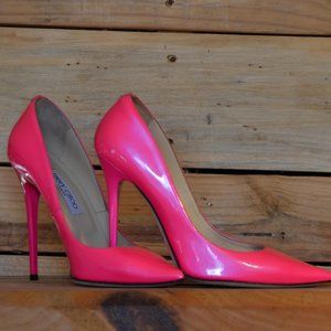 Jimmy Choo "Anouk" Raspberry Florescent Pink Pumps